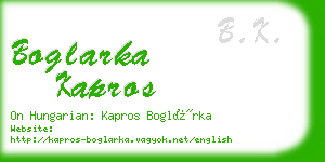 boglarka kapros business card